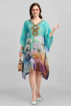Digital Print Kaftan Dress - Navvi.in