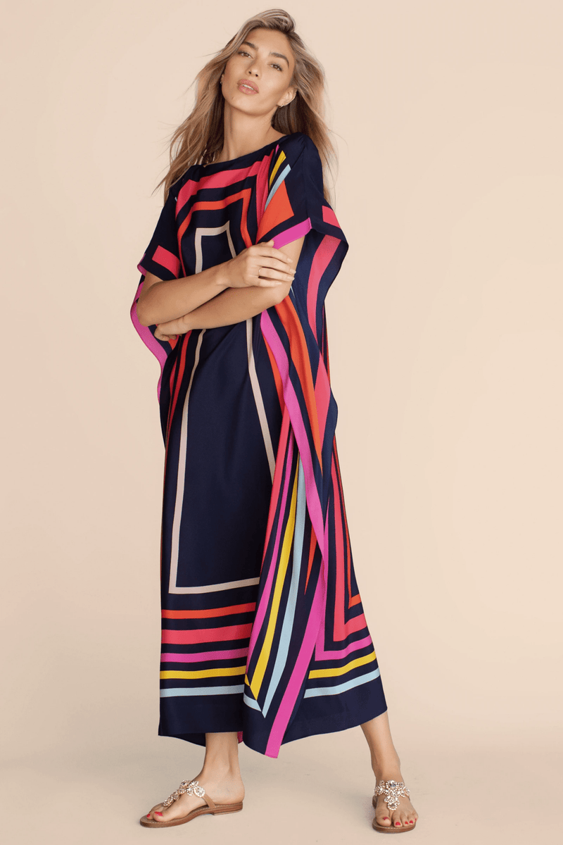 Dreamy Silk Kaftan Dress - Navvi.in