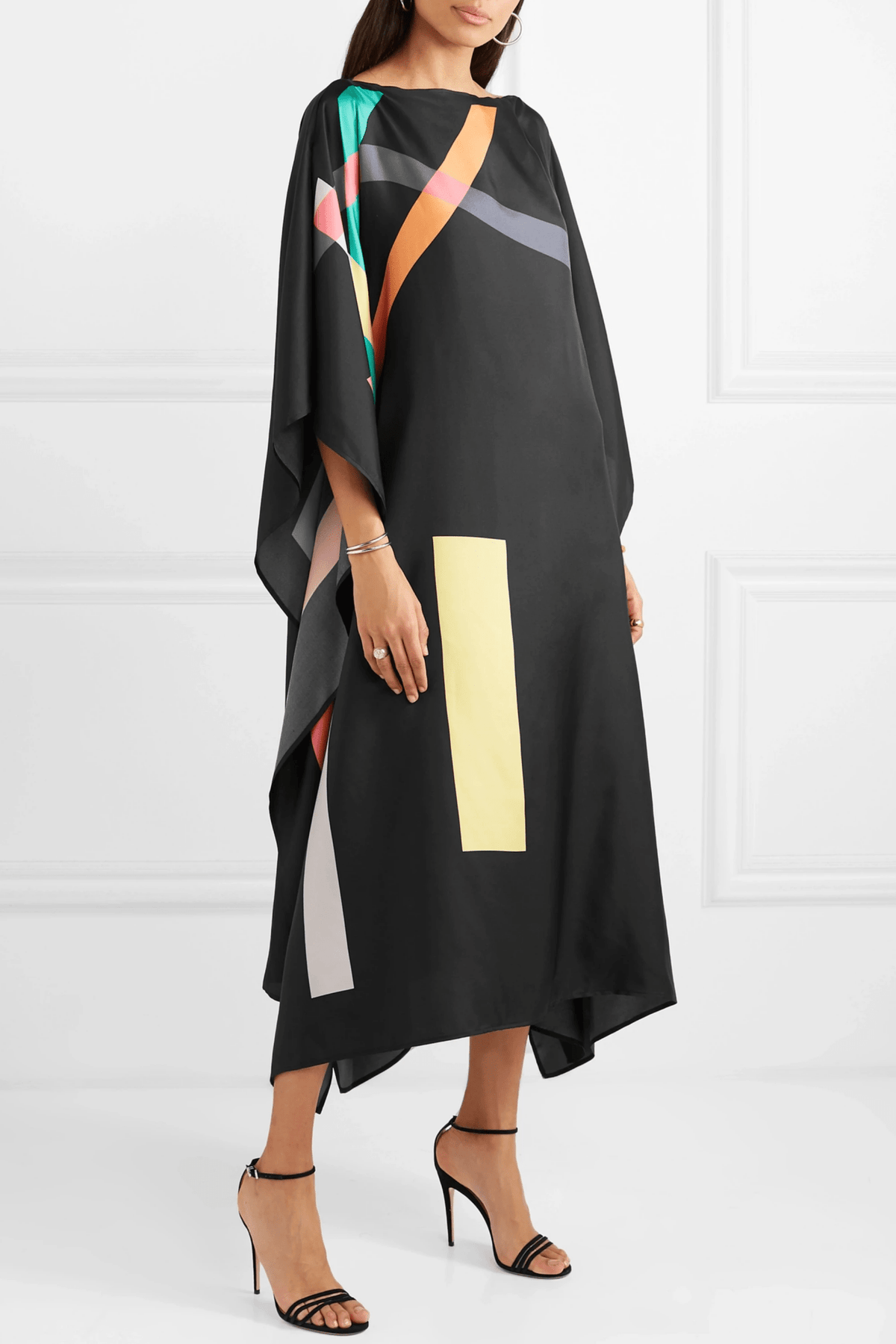 Electric Black Kaftan Dress - Navvi.in