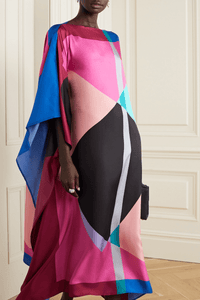 Enchantress Silk Kaftan Dress - Navvi.in