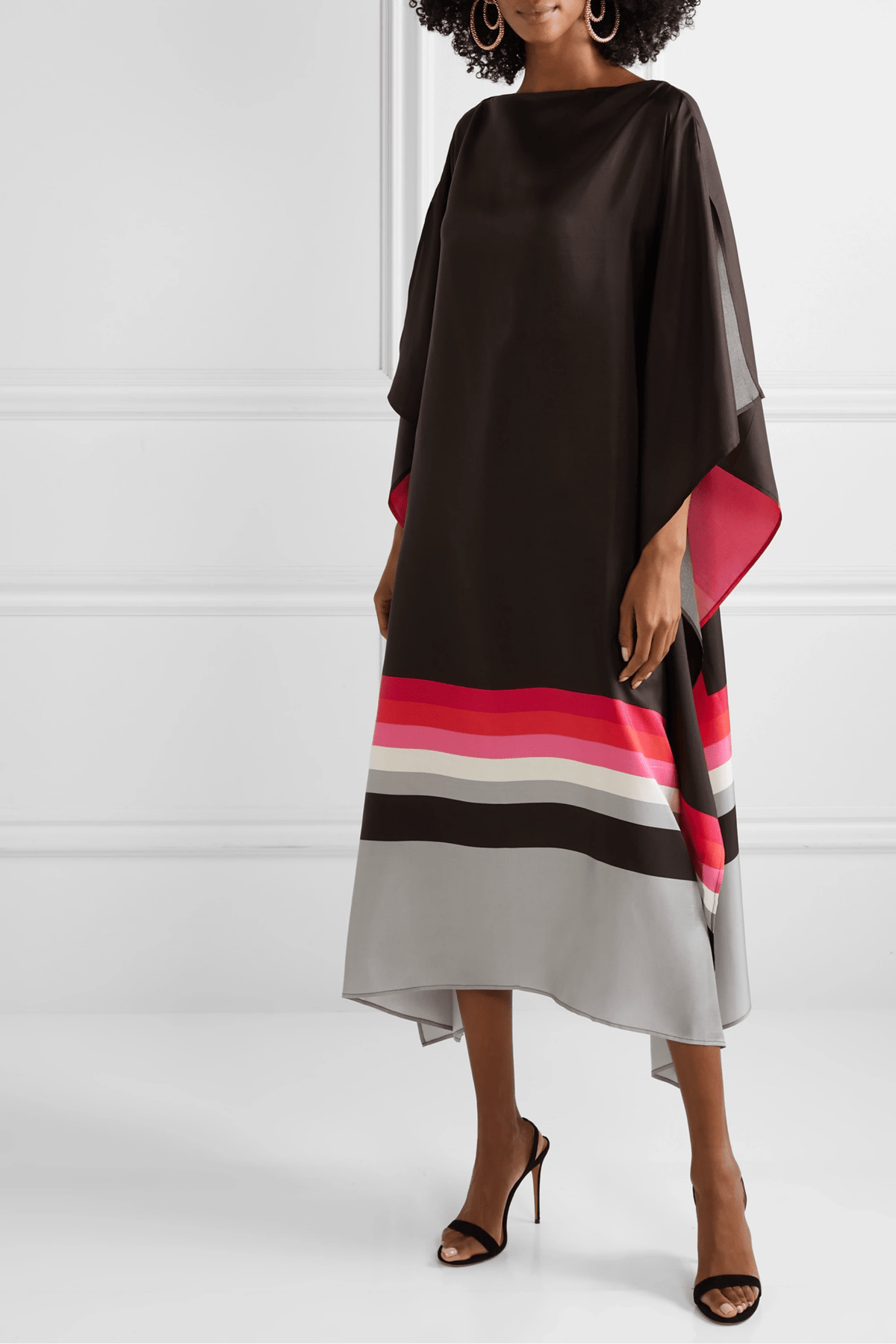 Evening Satin Silk Kaftan Dress - Navvi.in