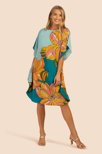 Floral Printed Short Kaftan Dress - Navvi.in