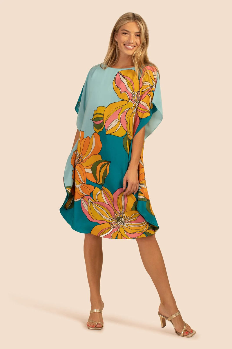 Floral Printed Short Kaftan Dress - Navvi.in