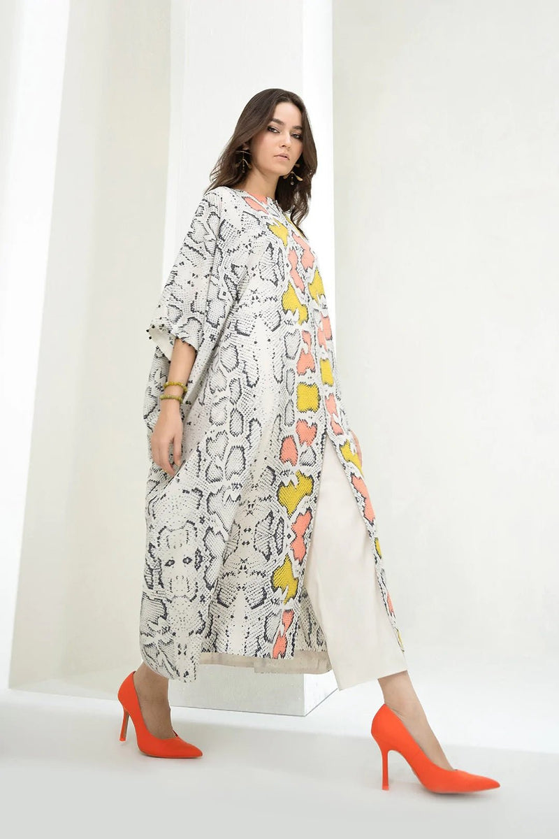 Front Slit Printed Kaftan Dress - Navvi.in