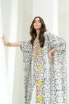 Front Slit Printed Kaftan Dress - Navvi.in