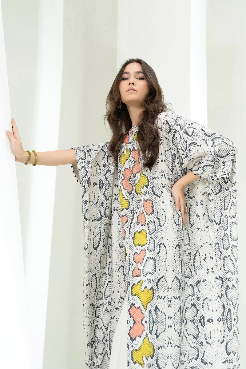 Front Slit Printed Kaftan Dress - Navvi.in