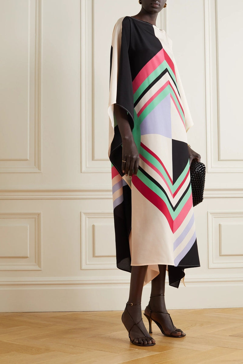 Geometric Kaftan Dress - Navvi.in