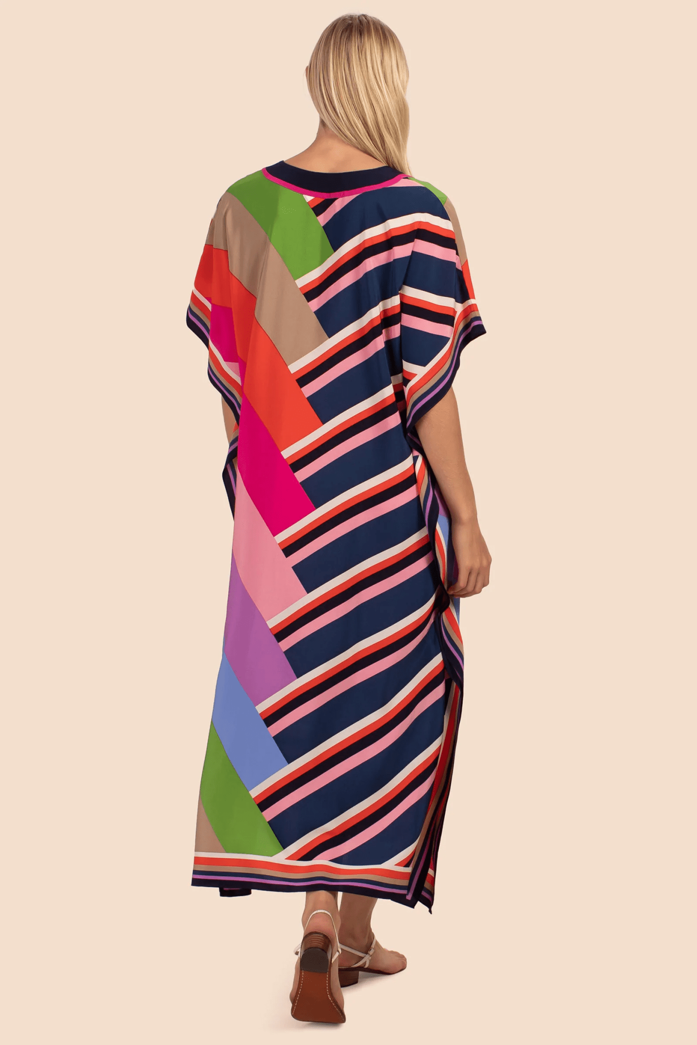 Geometric Printed Multicolor Kaftan - Navvi.in