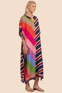 Geometric Printed Multicolor Kaftan - Navvi.in