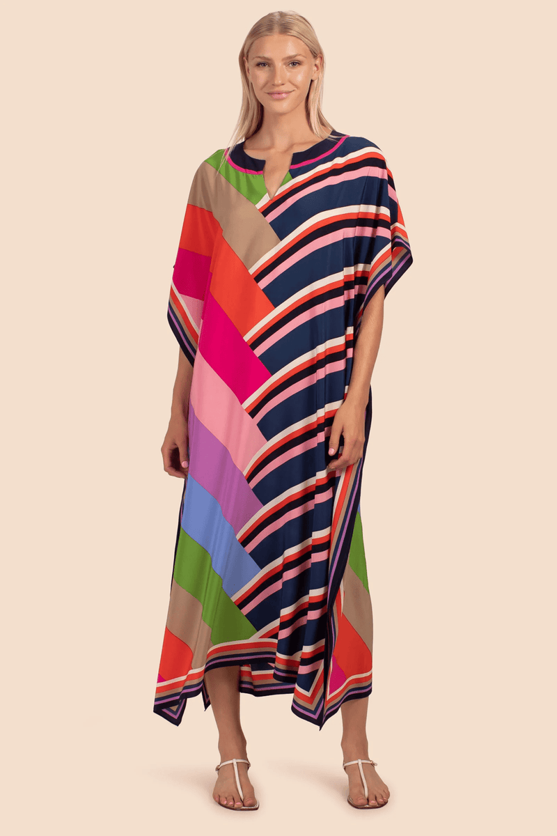 Geometric Printed Multicolor Kaftan - Navvi.in