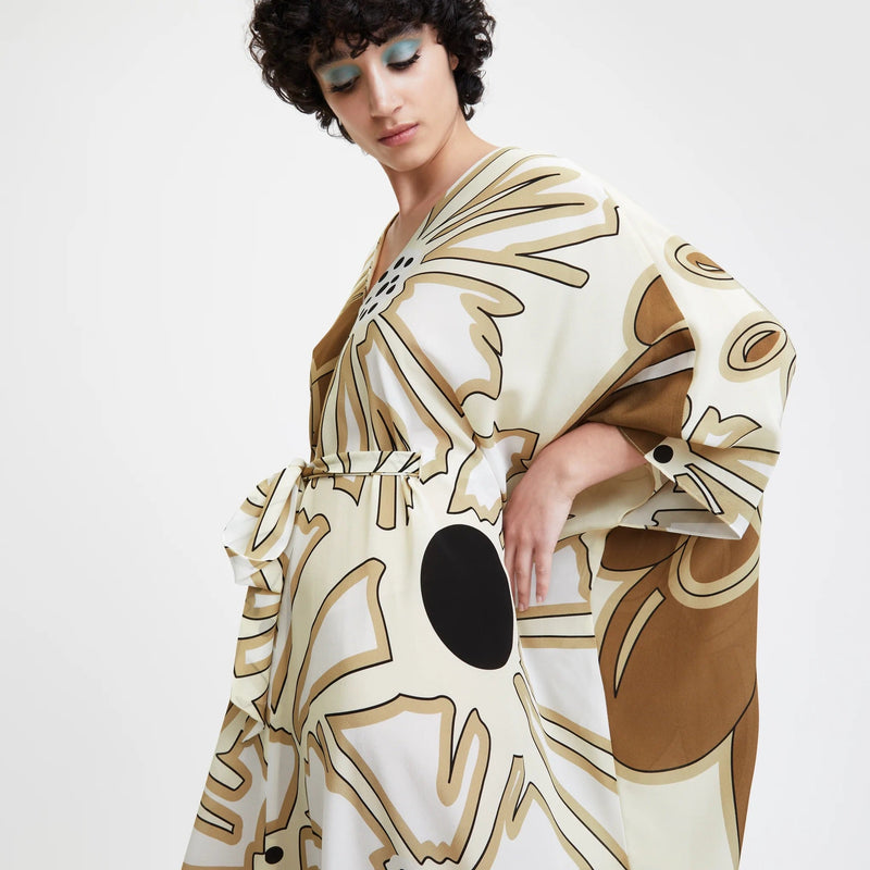 Golden Hues Kaftan Dress - Navvi.in