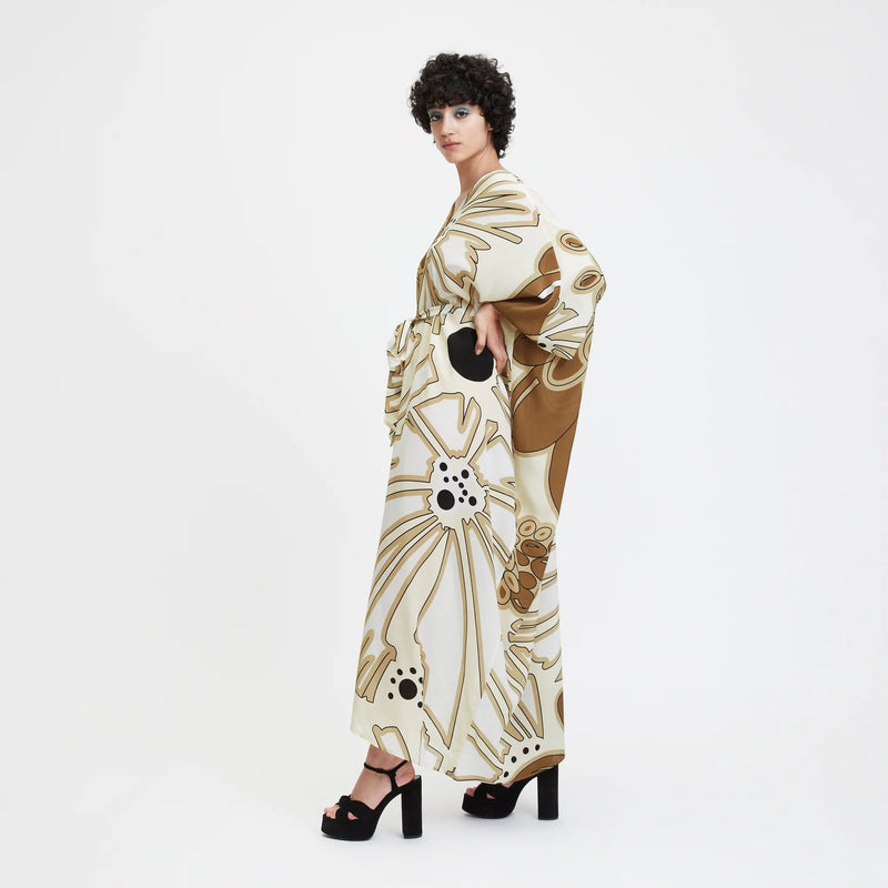 Golden Hues Kaftan Dress - Navvi.in