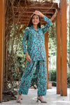 Green Abstract Full Sleeves Set - Navvi.in