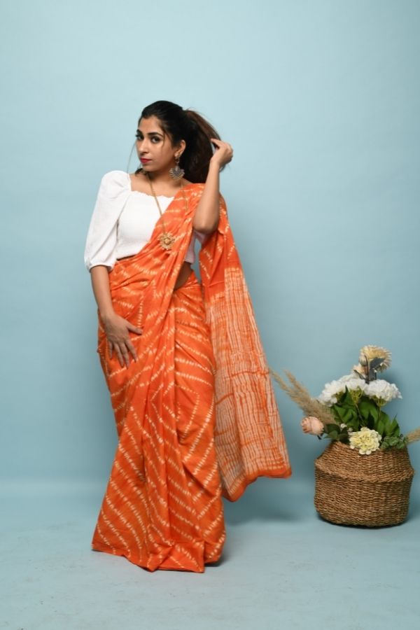 Hand Tie & Dye Shibori Saree - Navvi.in