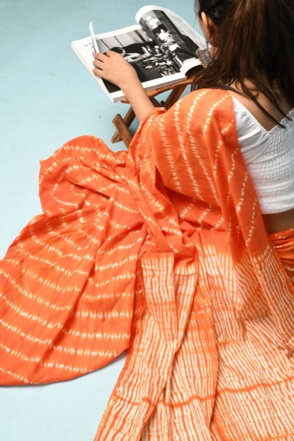 Hand Tie & Dye Shibori Saree - Navvi.in