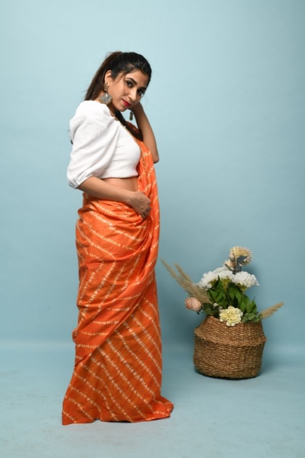 Hand Tie & Dye Shibori Saree - Navvi.in