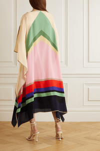 Lotus Silk Crepe Kaftan Dress - Navvi.in