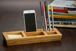 Mango Wood Table Organizer With Post-It Sticky Note - Navvi Lifestyle