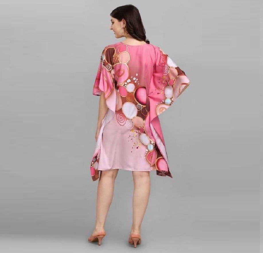 Marble Print Kaftan Dress - Navvi.in