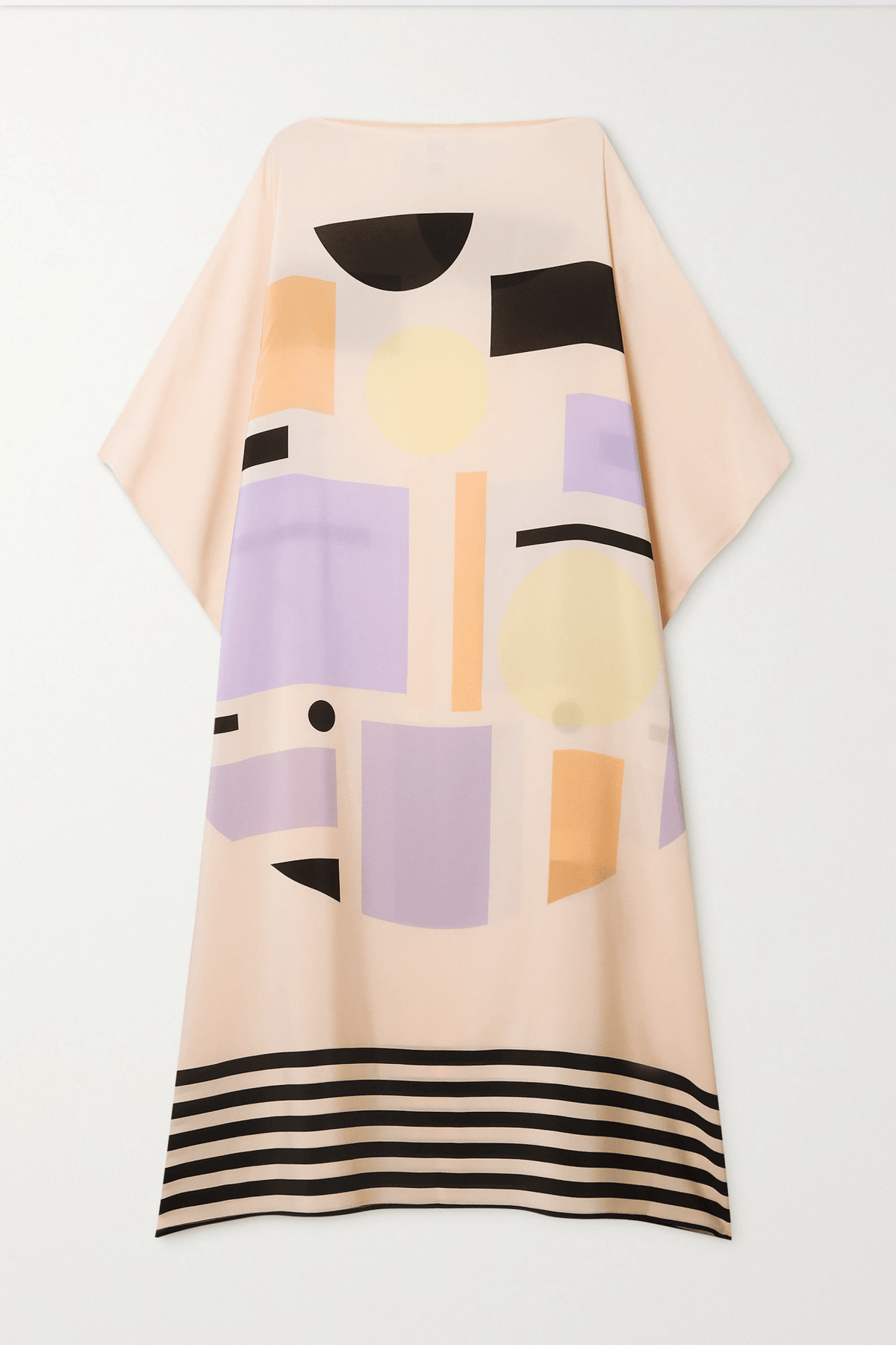 Marshmellow Silk Kaftan Dress - Navvi.in