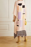 Marshmellow Silk Kaftan Dress - Navvi.in
