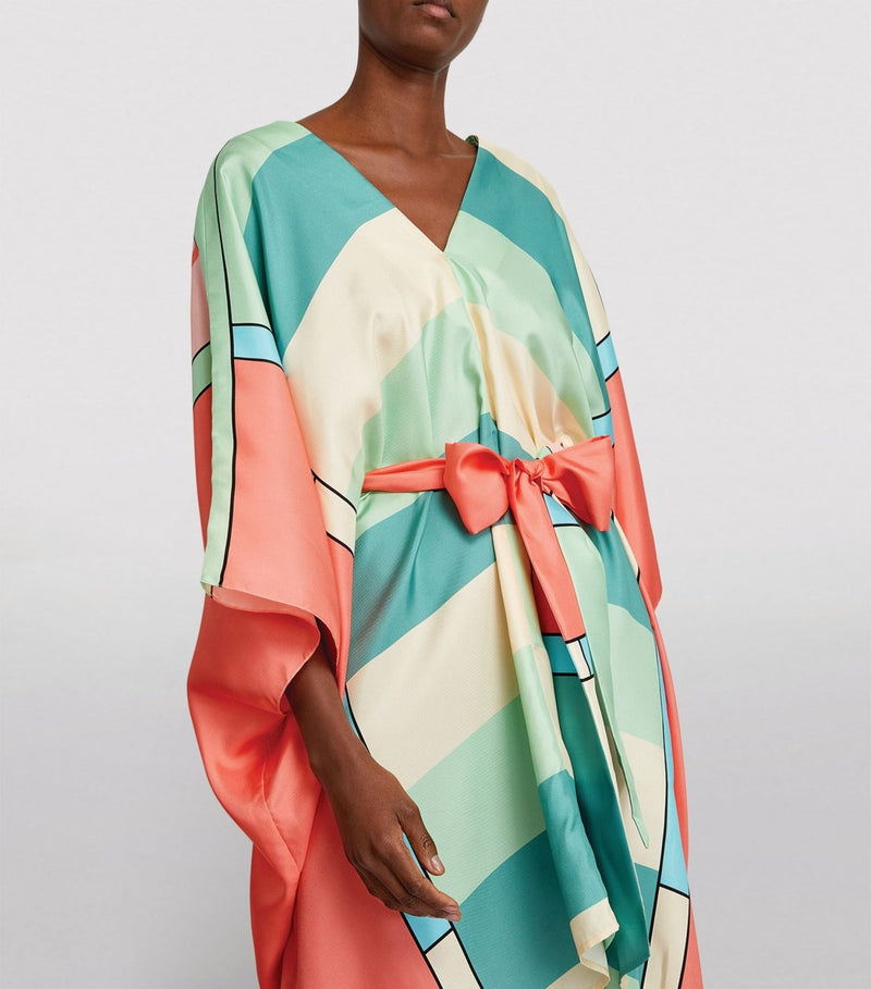 Modern Silk Kaftan Dress - Navvi.in