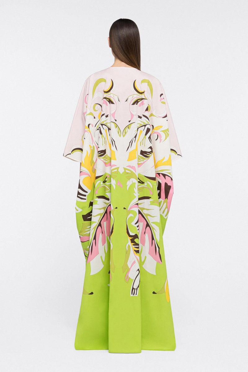 Moss Green Kaftan Dress - Navvi.in