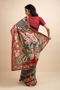 Multicolor Sea Saree - Navvi.in