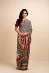 Multicolor Sea Saree - Navvi.in