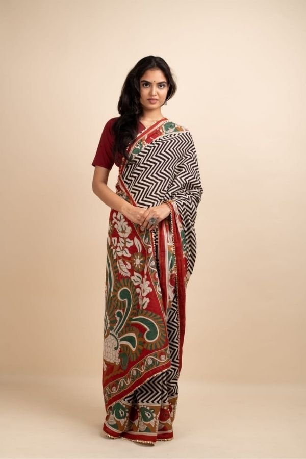 Multicolor Sea Saree - Navvi.in