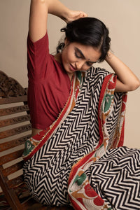 Multicolor Sea Saree - Navvi.in