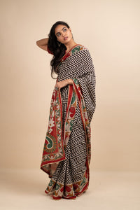 Multicolor Sea Saree - Navvi.in
