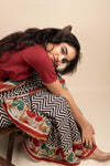 Multicolor Sea Saree - Navvi.in