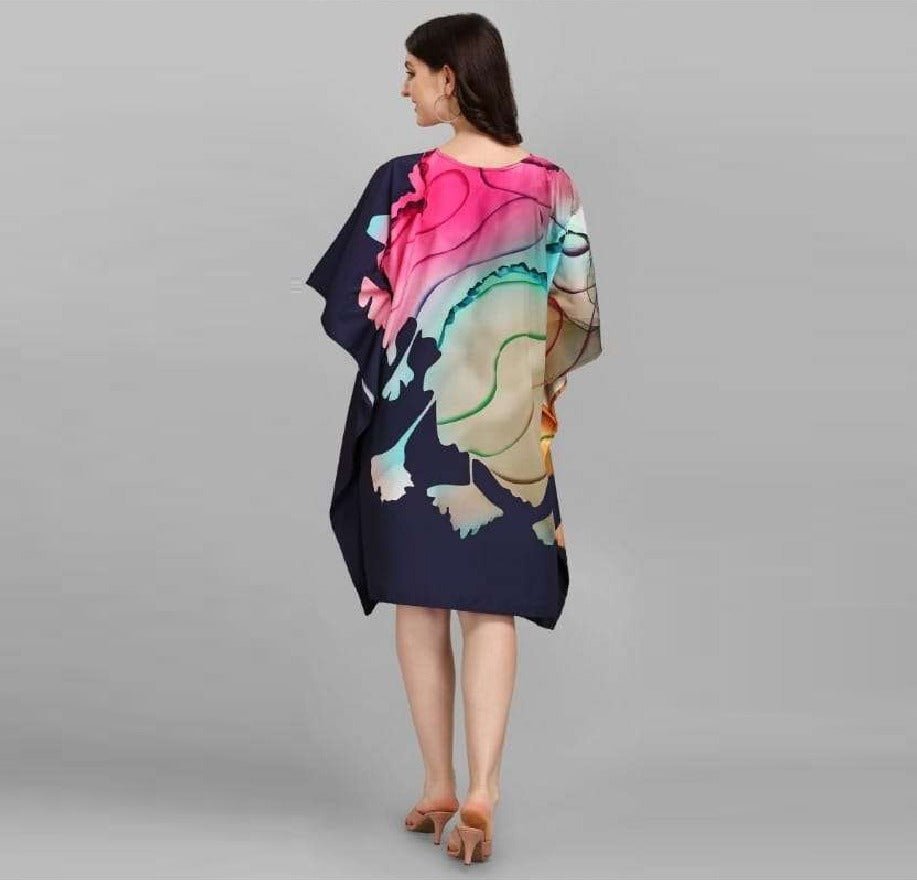 Multicolor Short Kaftan Dress - Navvi.in