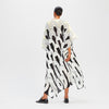 Mushroom Silk Crepe Kaftan Dress - Navvi.in