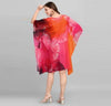 Orange Printed Kaftan Dress - Navvi.in