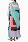 Pastel Silk Crepe Kaftan - Navvi.in