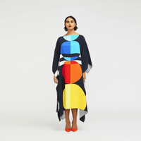 Pop Out Silk Kaftan Dress - Navvi.in