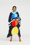 Pop Out Silk Kaftan Dress - Navvi.in