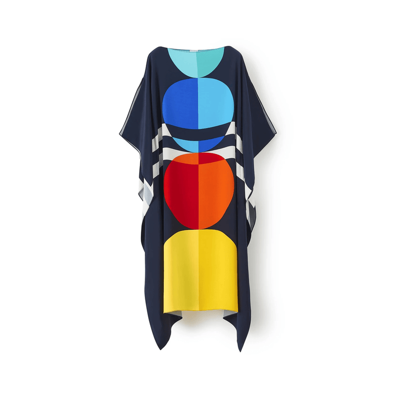 Pop Out Silk Kaftan Dress - Navvi.in