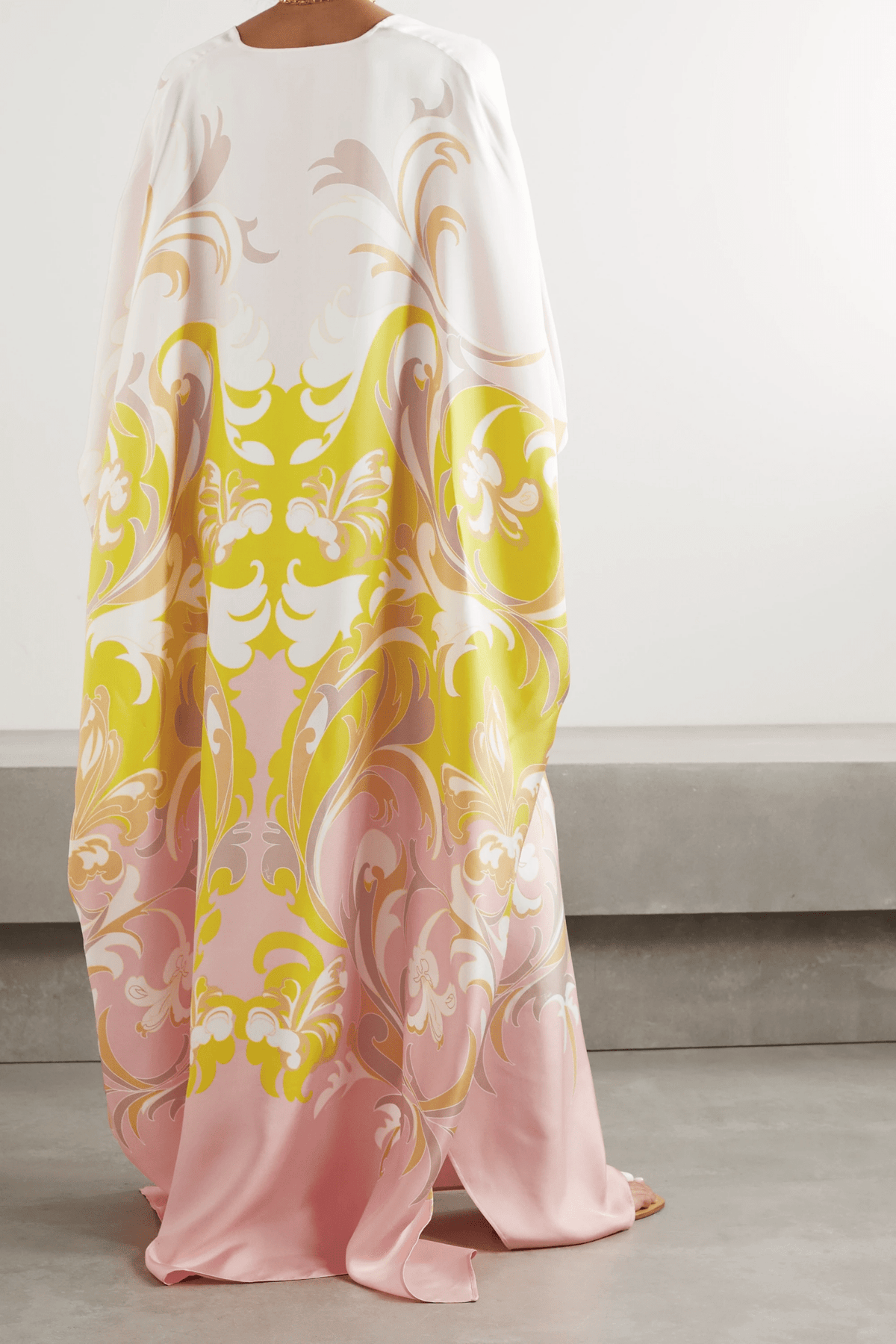 Rorschach Satin Silk Kaftan Dress - Navvi.in