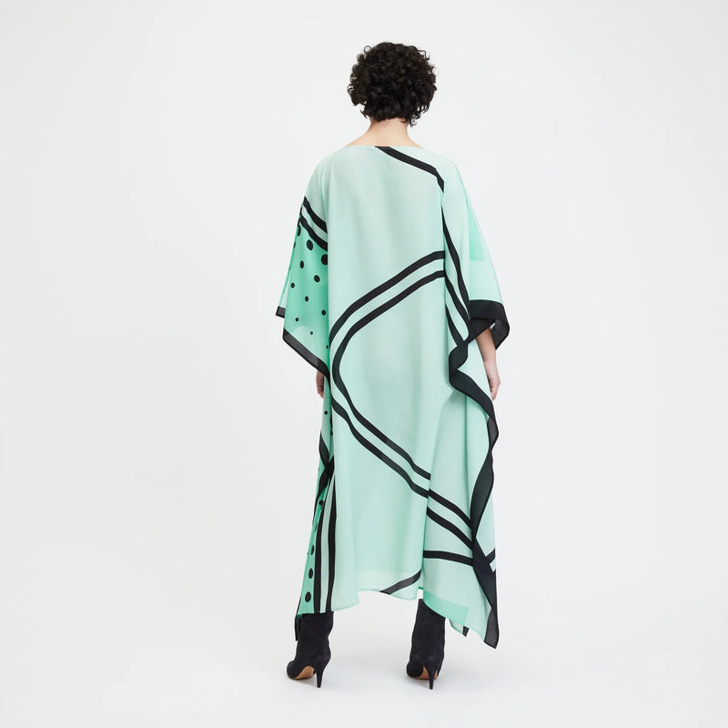 Sea Green Kaftan Dress - Navvi.in
