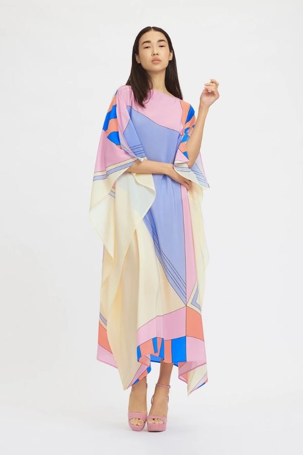 Spring Paradise Silk Kaftan - Navvi.in