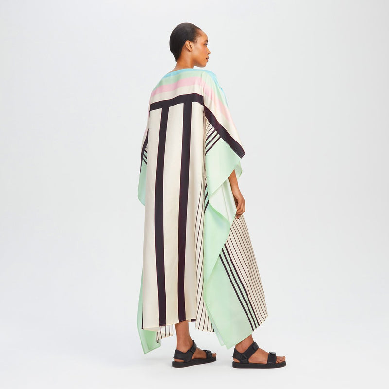 Street Wear Satin Silk Kaftan Dress - Navvi.in