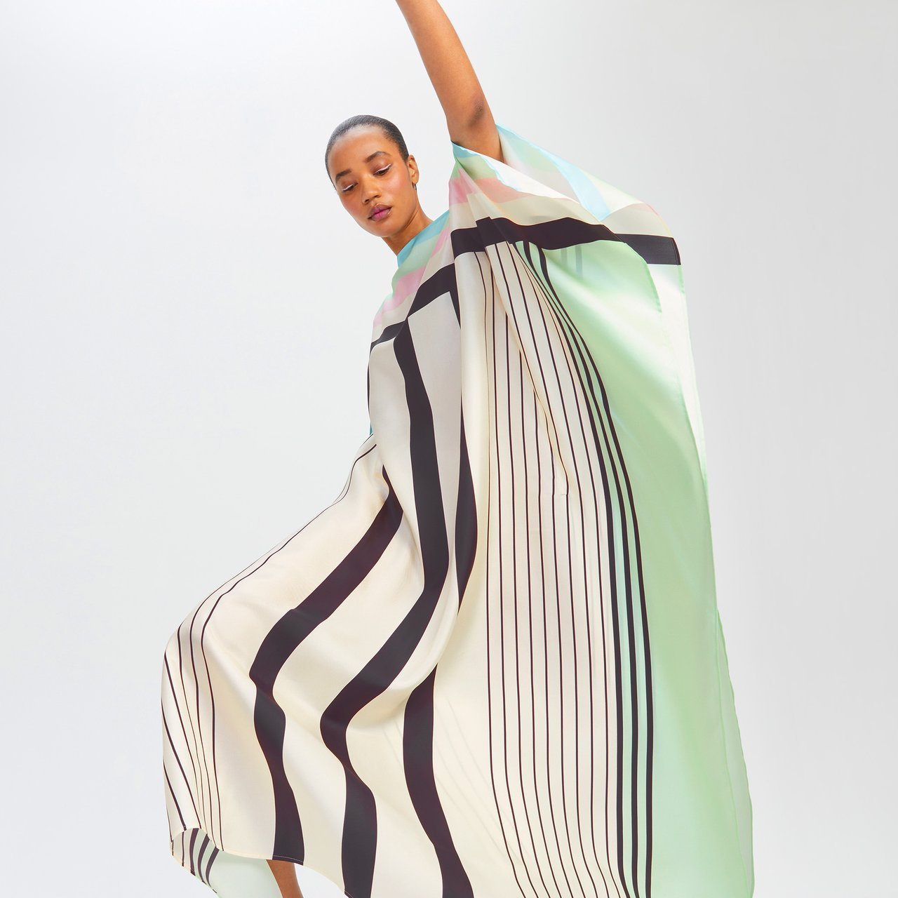 Street Wear Satin Silk Kaftan Dress - Navvi.in
