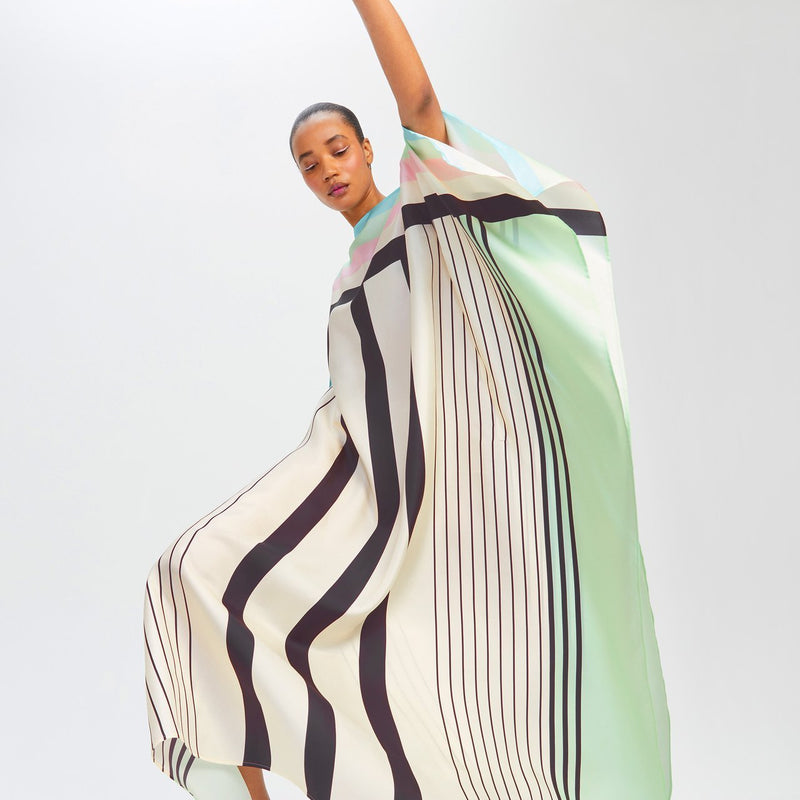 Street Wear Satin Silk Kaftan Dress - Navvi.in
