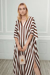 Stripes Slit Kaftan Dress - Navvi.in
