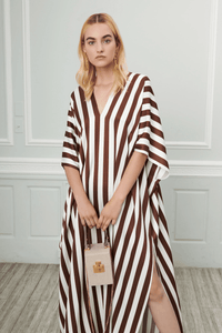 Stripes Slit Kaftan Dress - Navvi.in