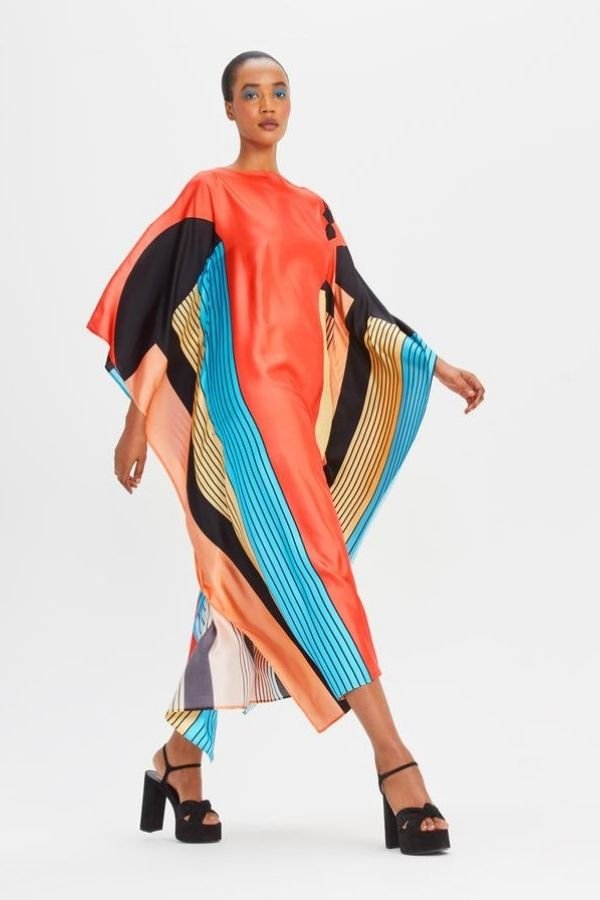 Sunset Soft Silk Kaftan - Navvi.in