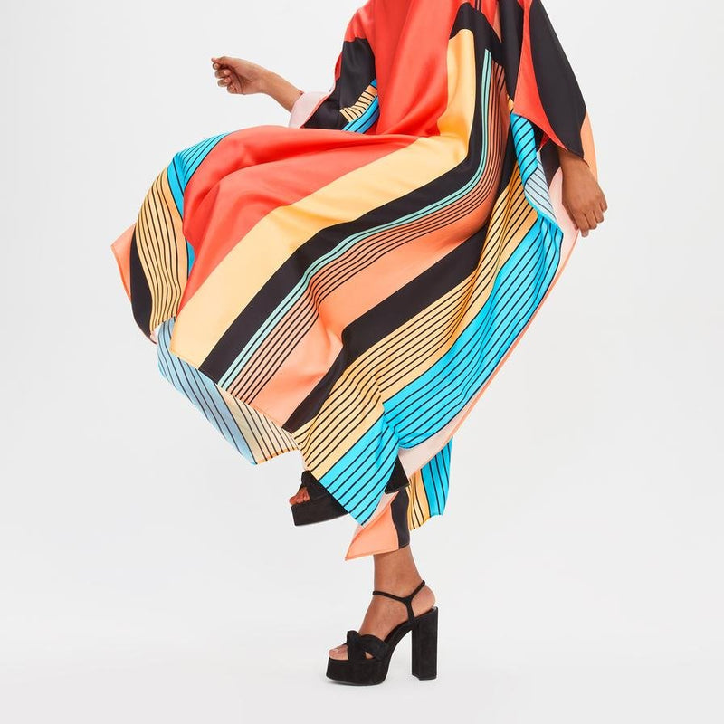 Sunset Soft Silk Kaftan - Navvi.in